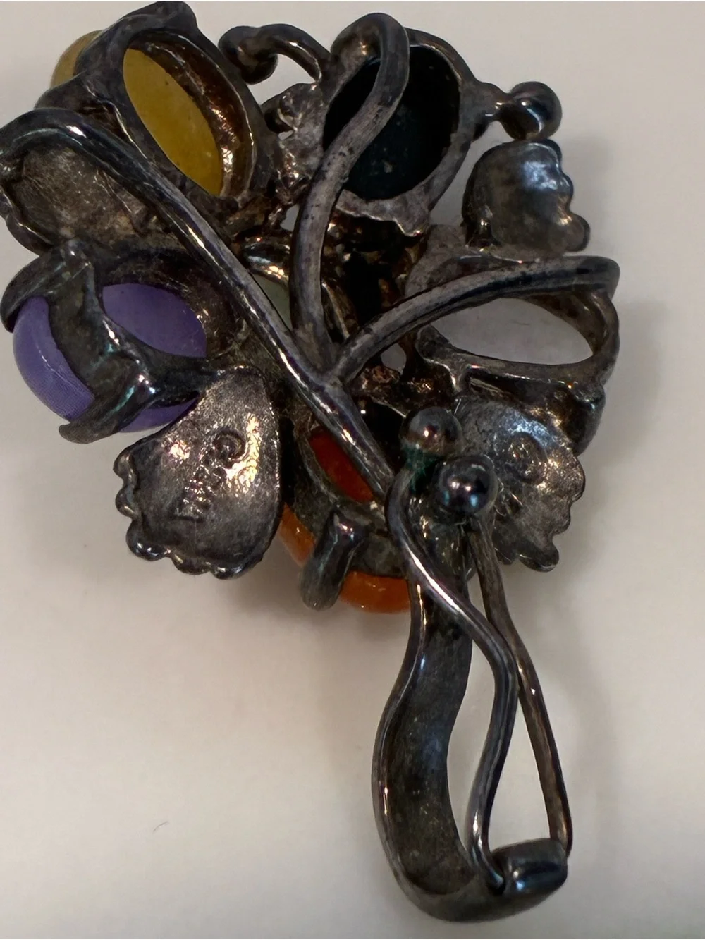 Multicolor Gemstone Cluster Pendant 925 Sterling Silver